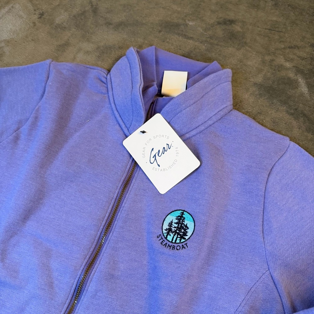 Gear For Sports Steamboat Full Zip Jacket Womens Small Purple Fleece Logo NWT